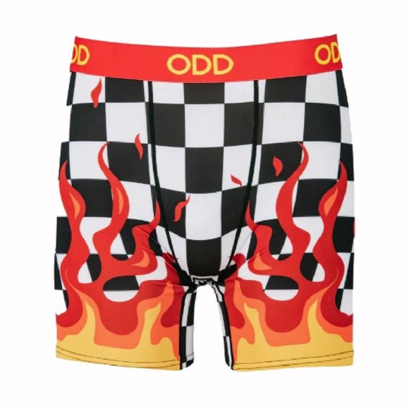 Racing Checkered Flag With Flames Boxer Shorts Underwear Briefs - New Fast Shipp - Picture 1 of 4
